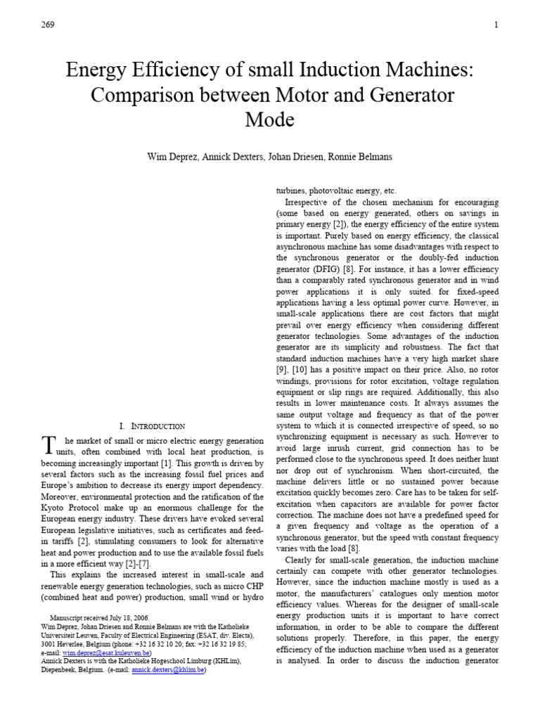 Induction Machines: Motor vs Generator Efficiency | PDF | Electric ...