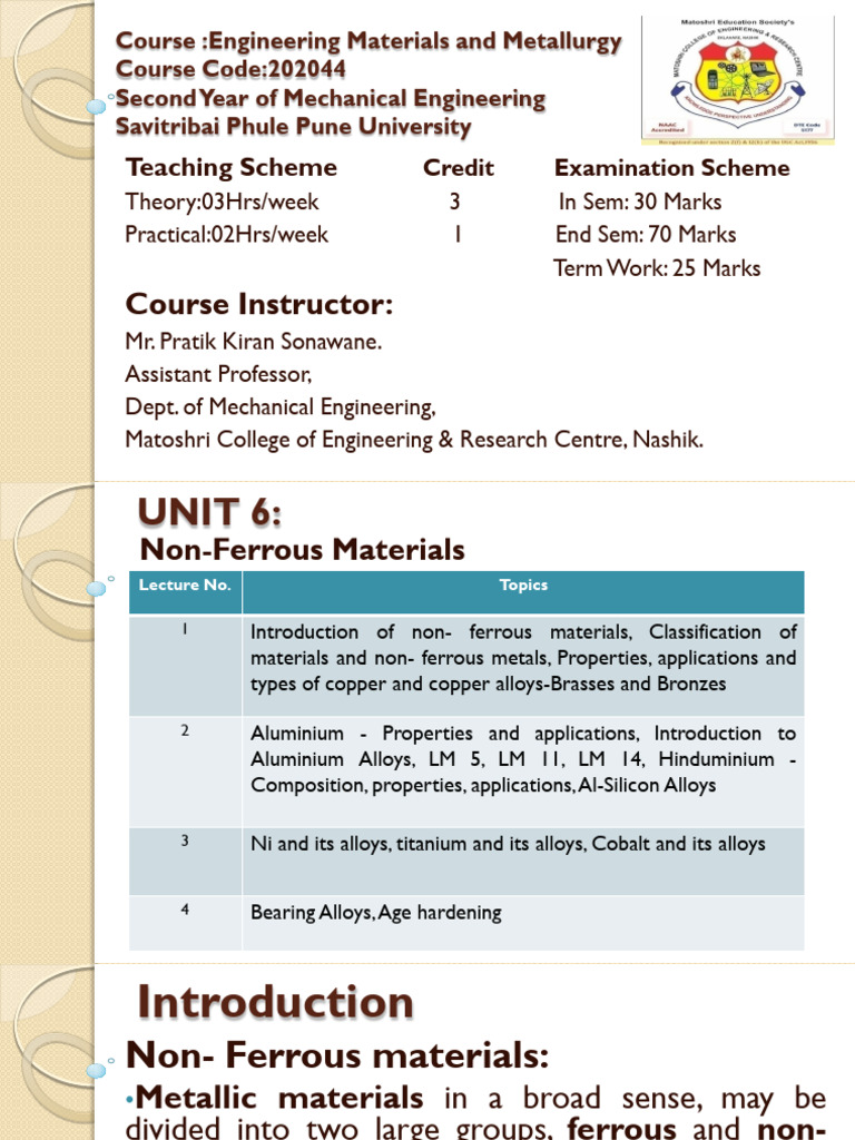 EMM Unit 6 | PDF | Titanium | Alloy