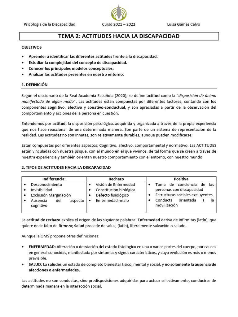Actitudes hacia la Discapacidad: Análisis y Cambio | PDF | Invalidez ...