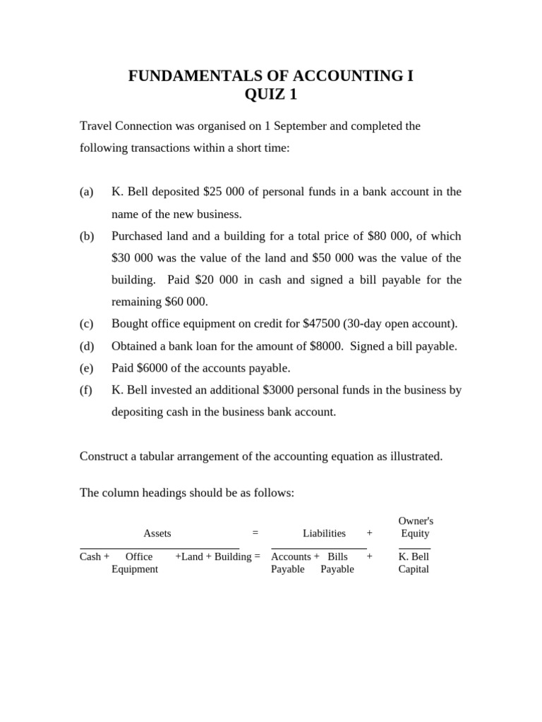 Accounting Transactions Quiz Overview | PDF | Equity (Finance ...