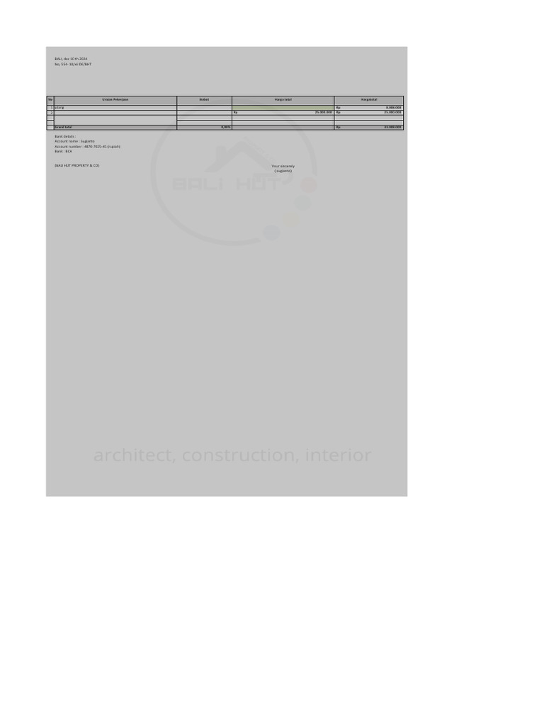 Villa Project Invoice Summary | PDF