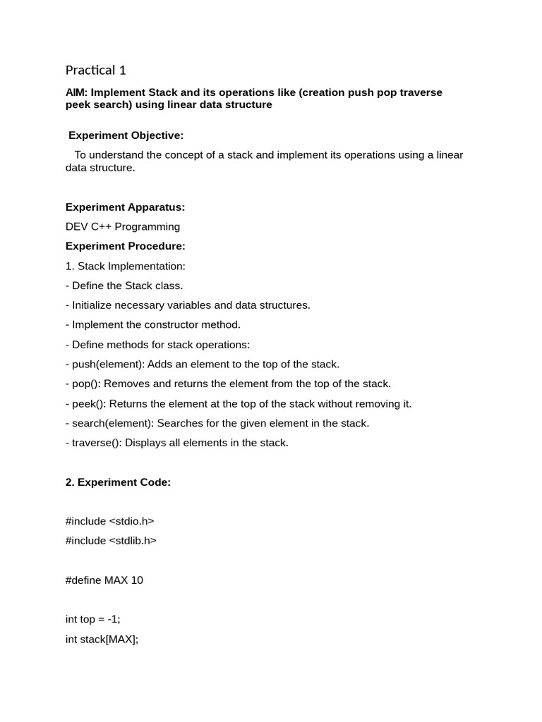 Stack Operations and Expression Evaluation | PDF | Computer Science ...