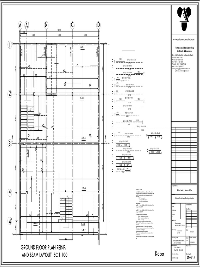Ground Floor Reinforcement Plan | PDF | Architectural Design | Architecture