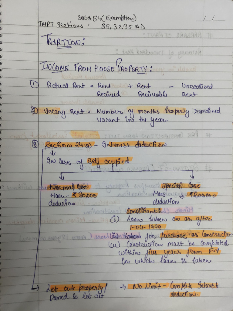 CG Notes on Rent and Assets | PDF