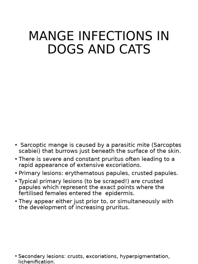 Managing Sarcoptic Mange in Pets | PDF | Clinical Medicine | Medical ...