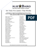 Charlie Baird Supporter List, Revised Feb. 7, 2012