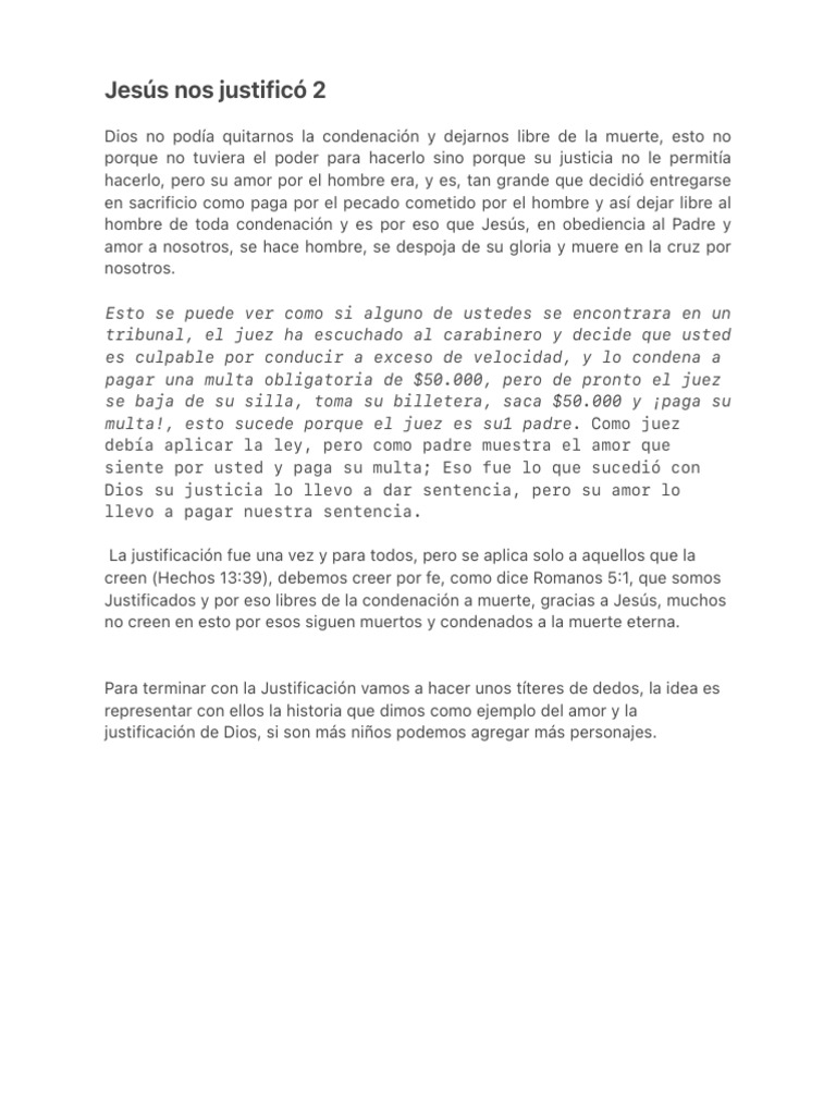 Jesús Nos Justificó 2 | PDF