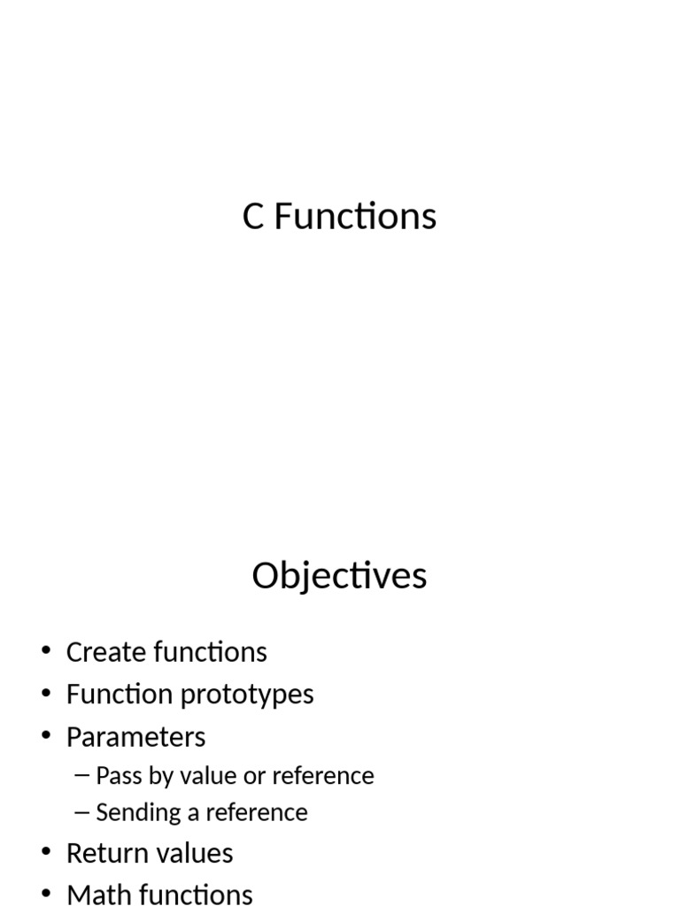 C Functions: Creation and Usage Guide | PDF | Parameter (Computer ...