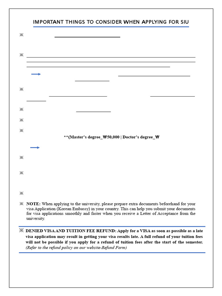 SIU Application Guidelines and Requirements | PDF | Travel Visa ...