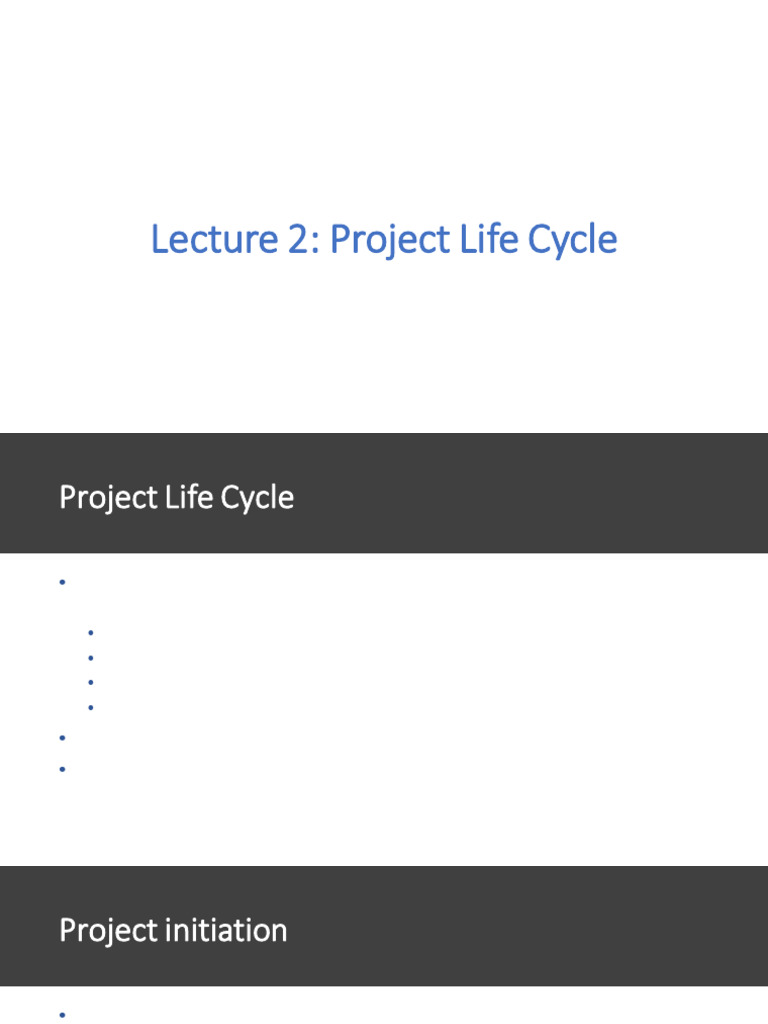 Project life cycle | PDF | Project Management | Feasibility Study