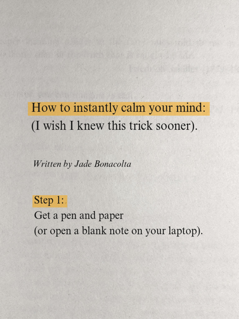 Calm Your Mind with Jade Bonacolta | PDF