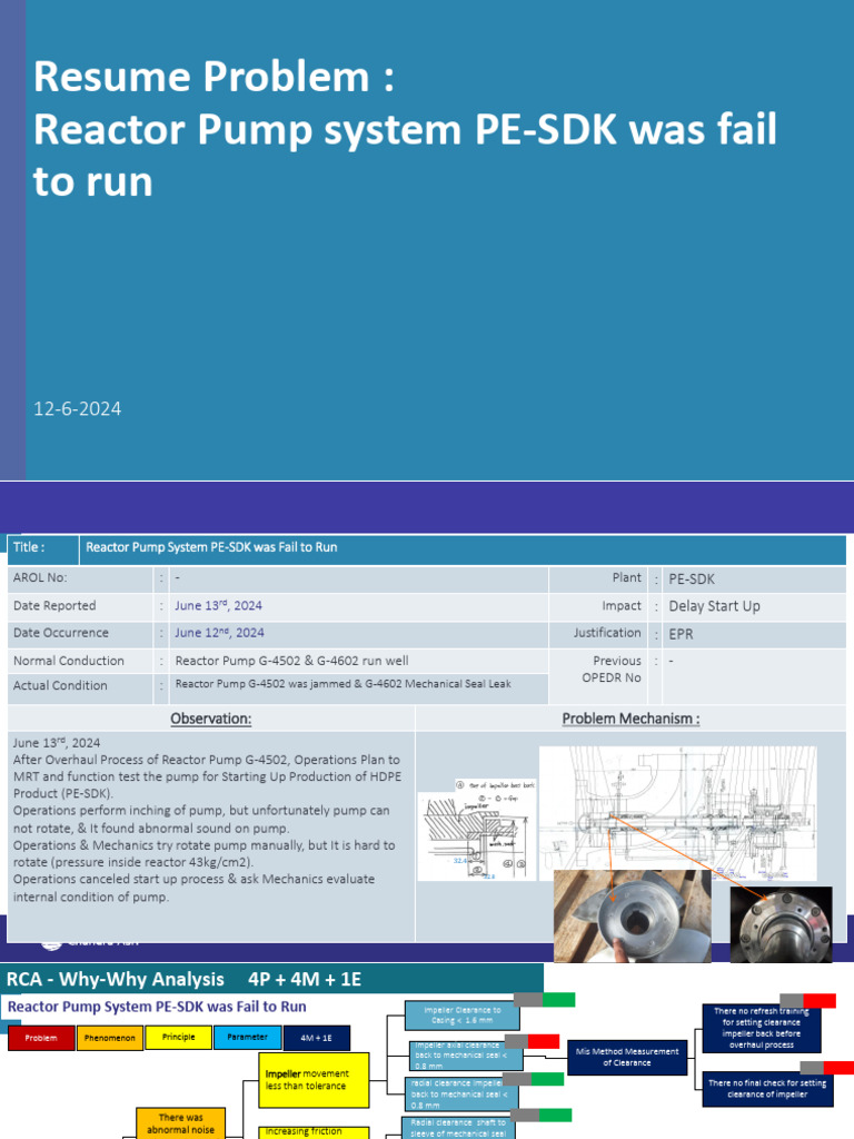 Reactor Pump PE-SDK Failure Analysis | PDF | Pump | Turbomachinery