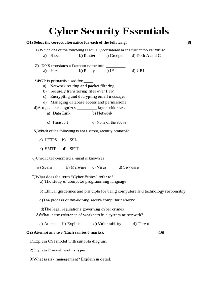 Cyber Security and Data Structure Quiz | PDF | Queue (Abstract Data ...