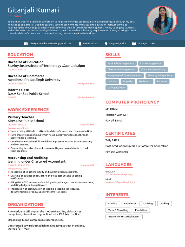new updated cv | PDF | Teachers | Taxes