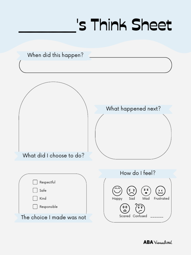 ABA Visualized S Think Sheet Template 1 | PDF