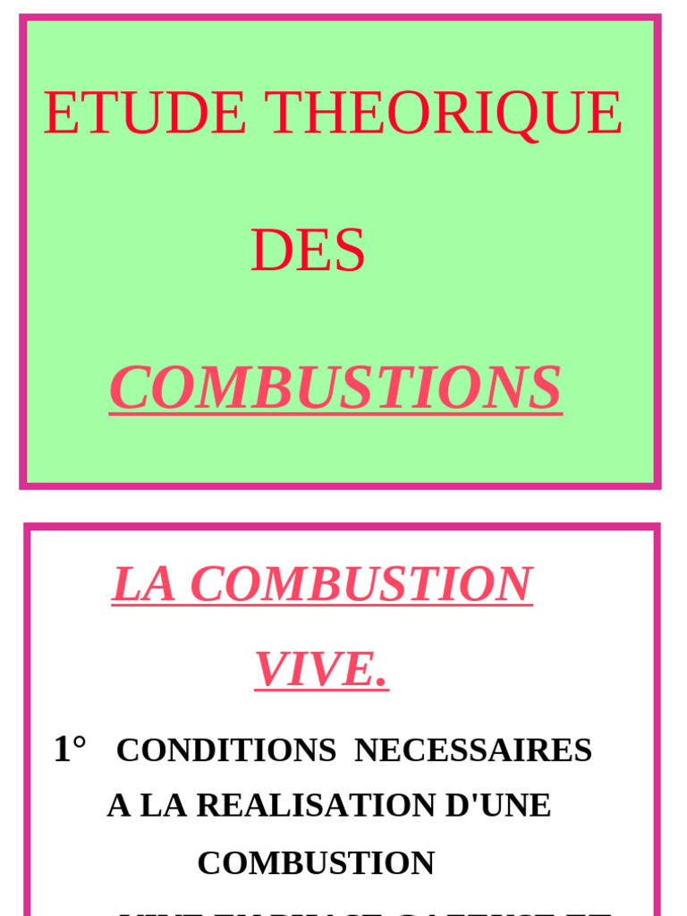 Étude des conditions de combustion vive | PDF | La combustion | Combustible