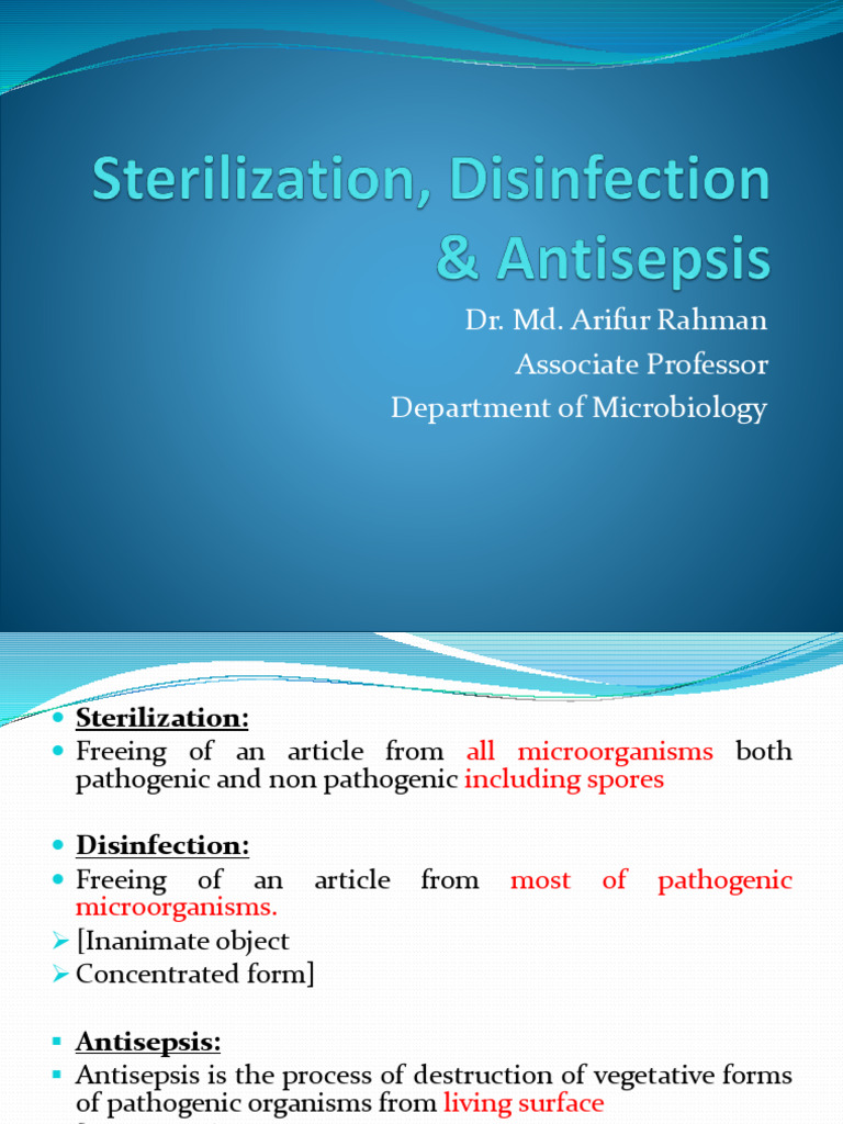 Sterilization and Disinfection Methods | PDF | Sterilization (Microbiology)