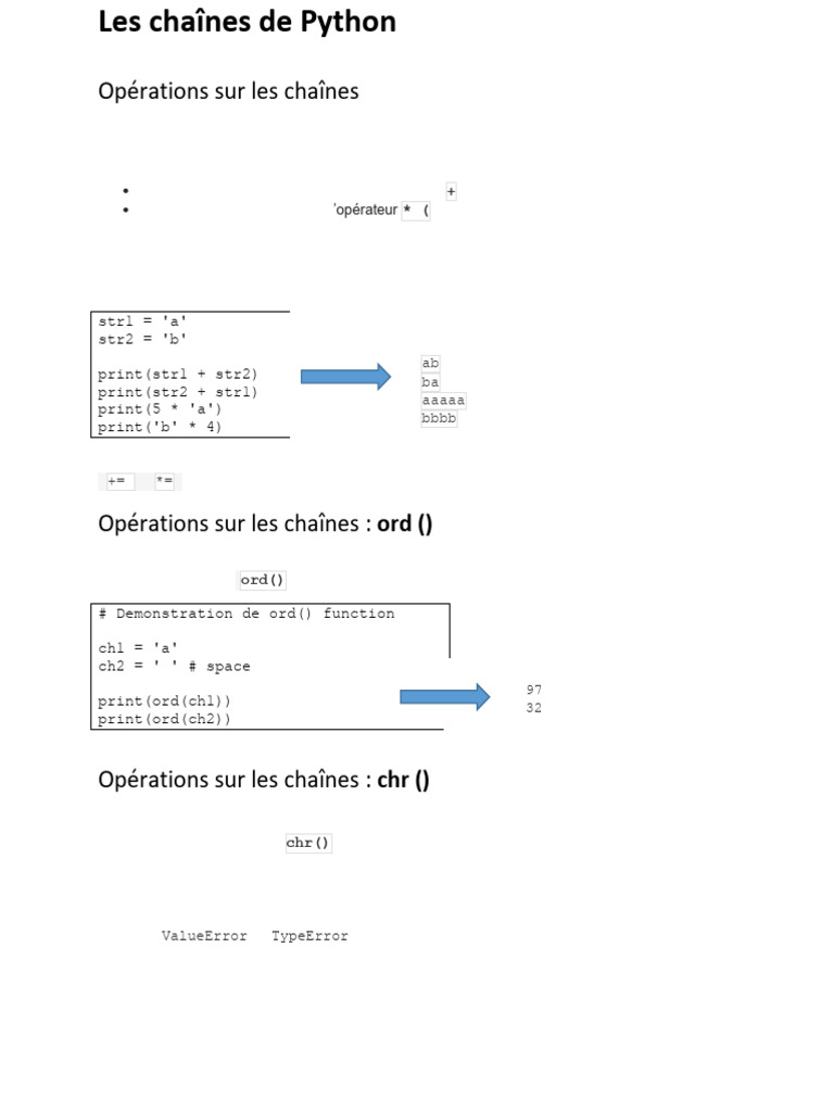 Opérations sur les chaînes en Python | PDF | Python (Langage de ...
