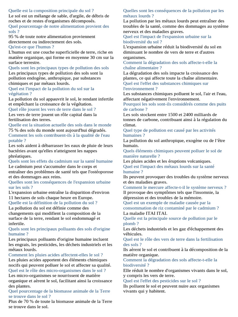 Composition et pollution des sols | PDF | Sol (pédologie) | la pollution