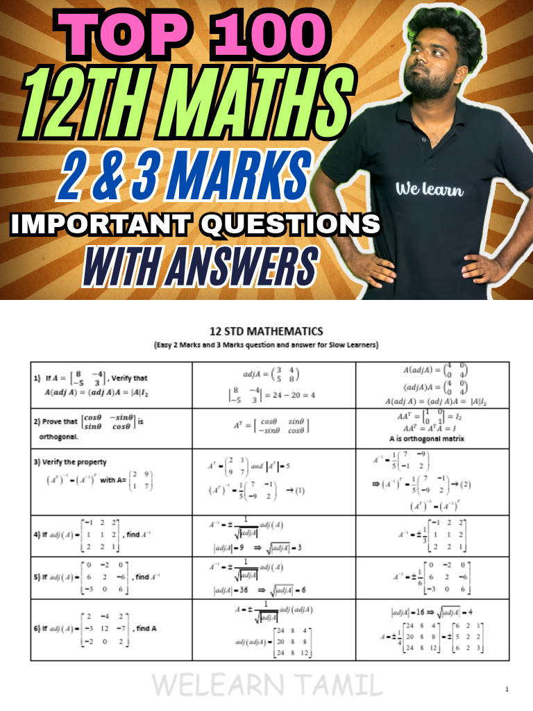 12th 3 Marks Important Questions | PDF | Logic | Mathematical Analysis