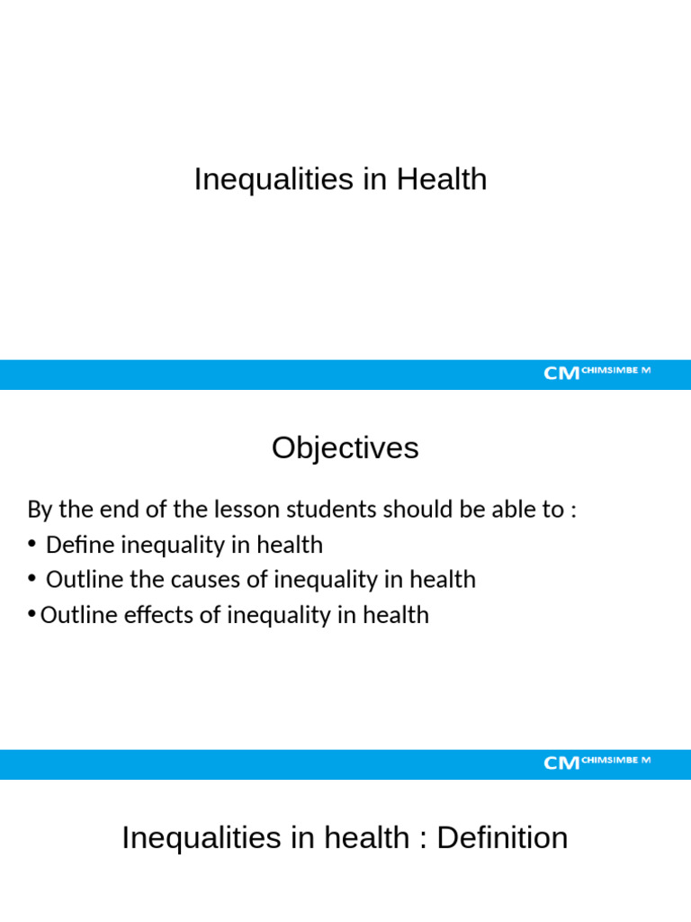 Inequalities in Health | PDF | Health Equity | Social Inequality