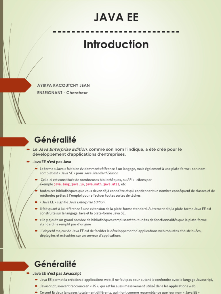 Introduction à Java EE et son fonctionnement | PDF | Sites web | Internet
