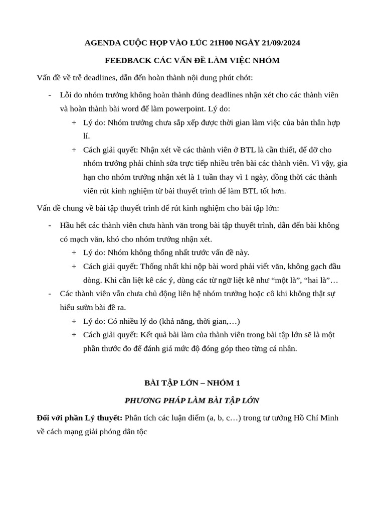 Biên bản cuộc họp 21092024 | PDF