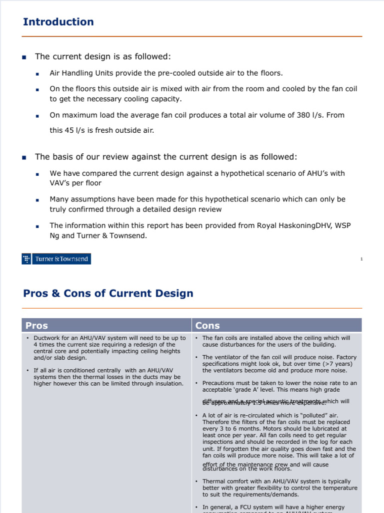 AHU vs FCU: Design and Cost Analysis | PDF | Duct (Flow ...