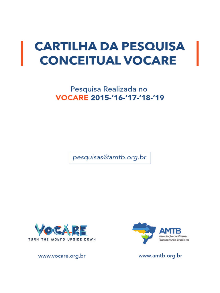 Cartilha Pesquisa Conceitual VOCARE Atualizado | PDF | Ansiedade ...