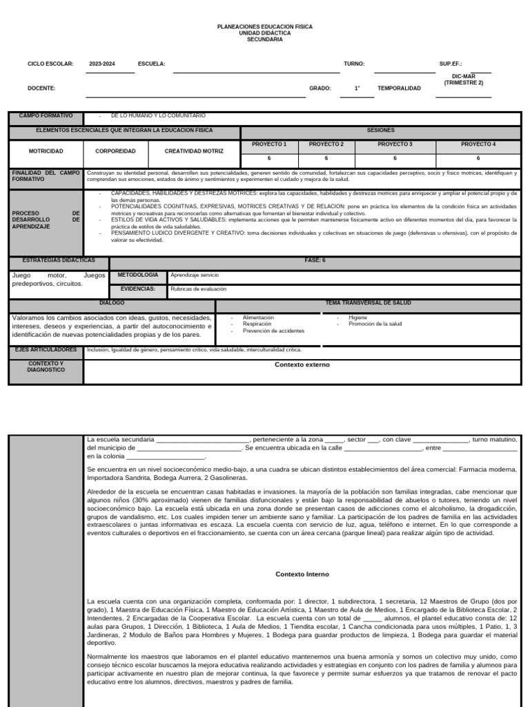 1ro Secundaria Segundo y Tercer Trimestre 23-24-1 | PDF | Aprendizaje ...