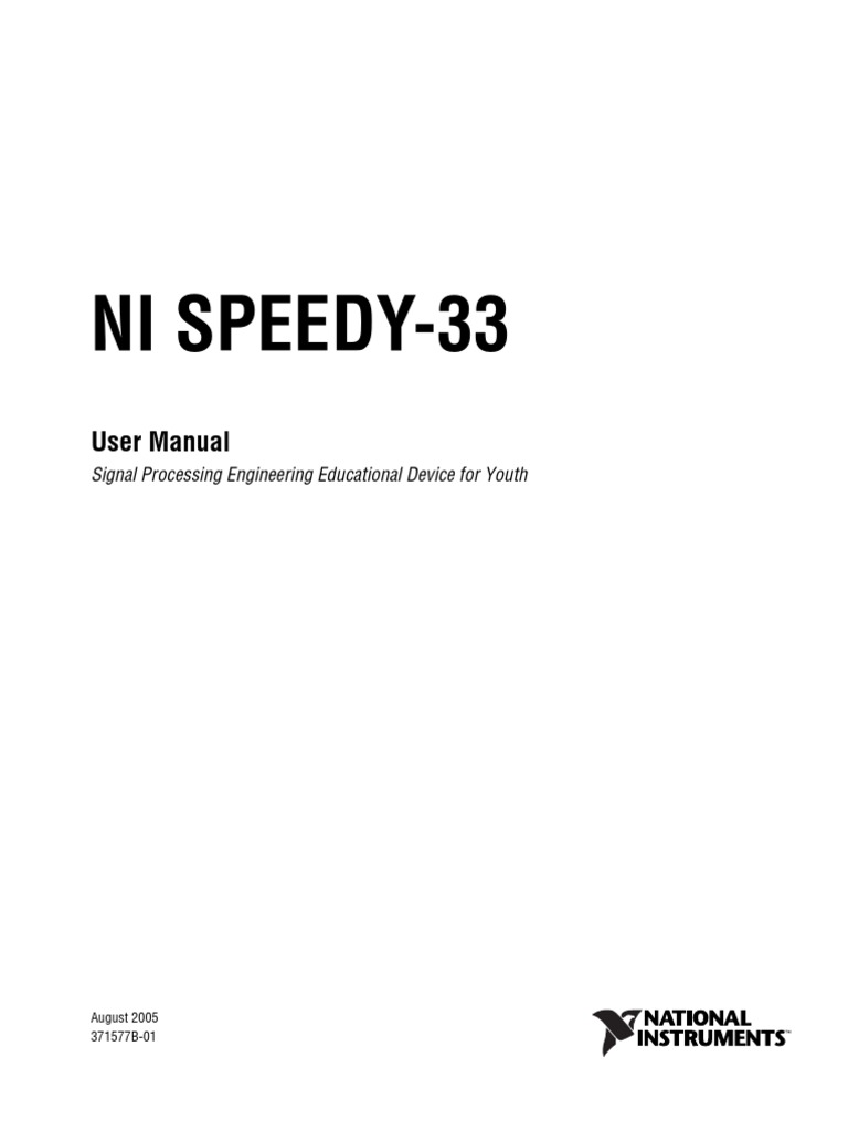 NI Speedy 33 | PDF | Digital Signal Processor | Usb