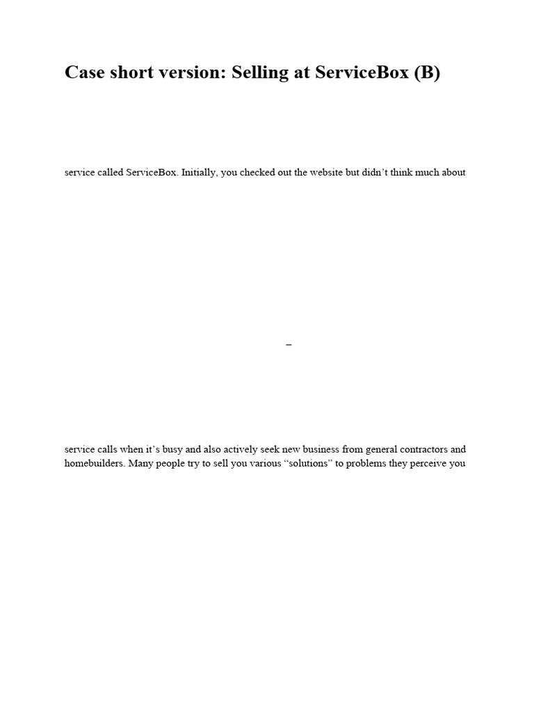 ServiceBox Pitch for HVAC Owners | PDF | Sales | Business