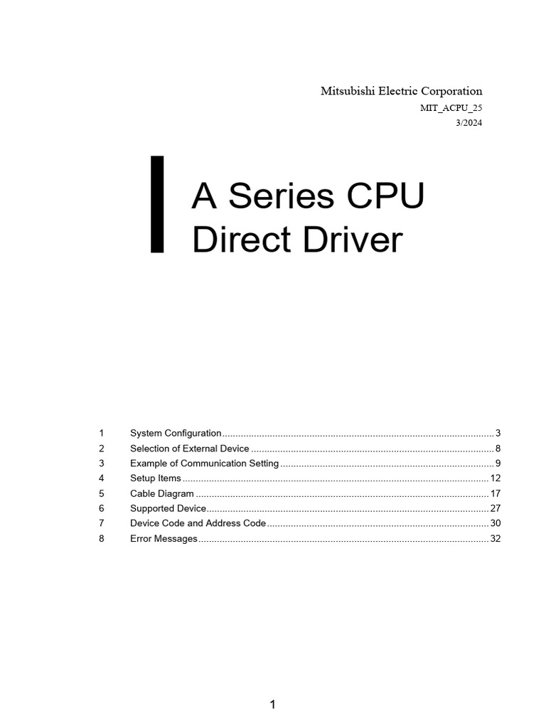 Mit - Acpu (1) Driver Passthroght | PDF | Programmable Logic Controller ...