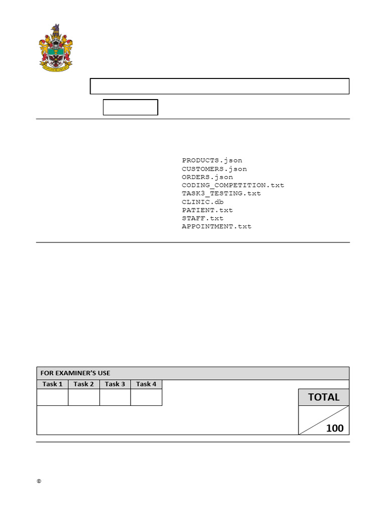 RI Year 6 Prelim Computing Exam 2024 | PDF | Databases | Computer Data