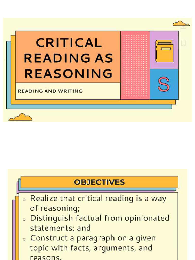 Critical Reading and Reasoning Skills | PDF