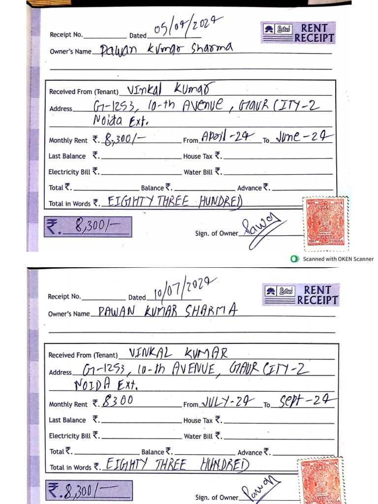 Rent Slip 2024 | PDF