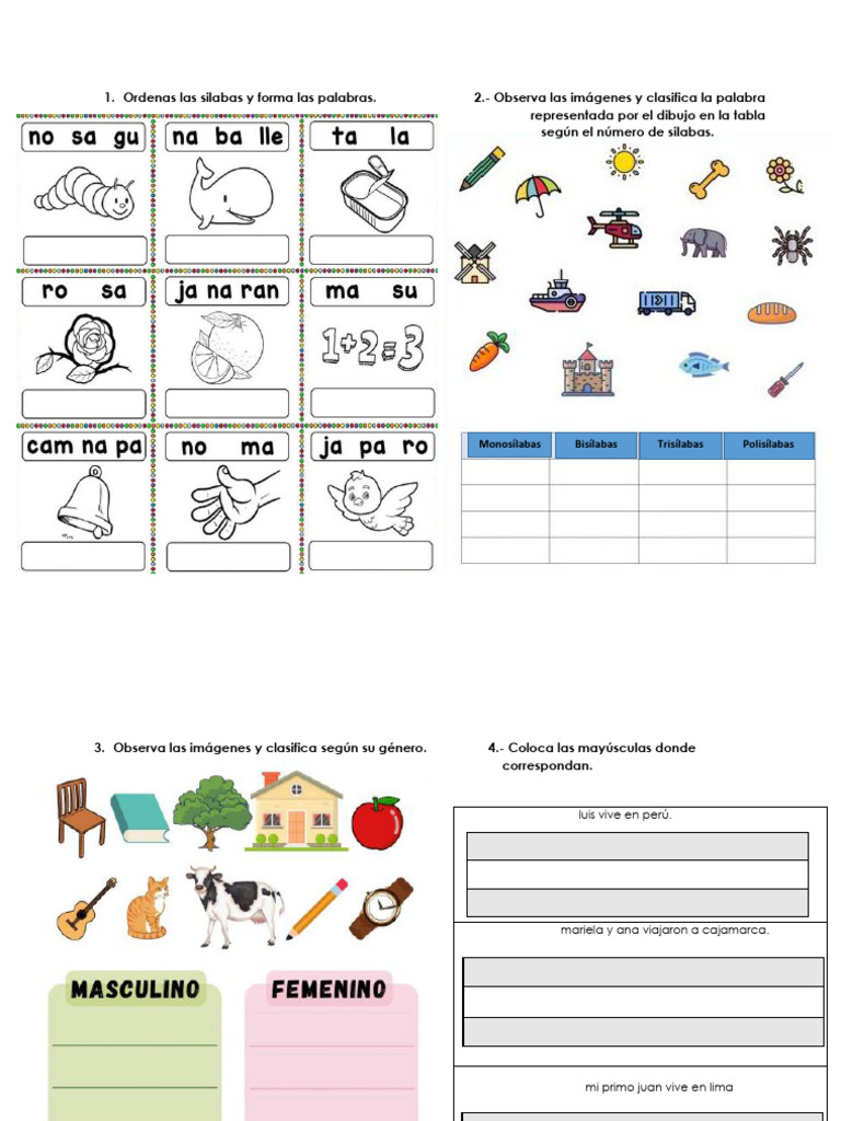 Practique y Refuerce para El Examen 1A Lengua | PDF