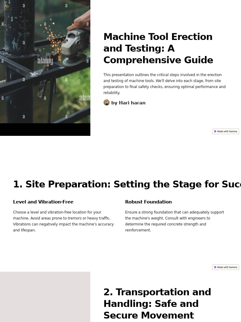 Machine Tool Erection and Testing A Comprehensive Guide | PDF | Power ...