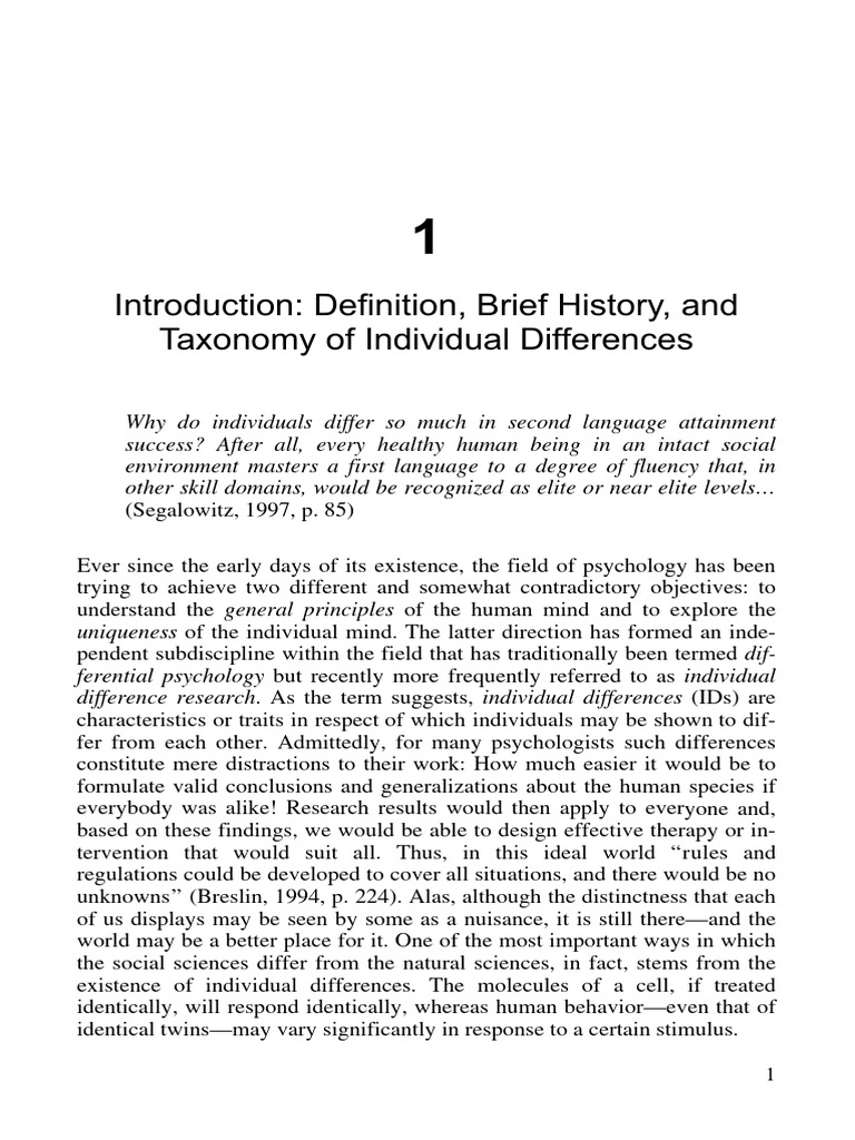 Introduction definition brief history and taxonomy of individual