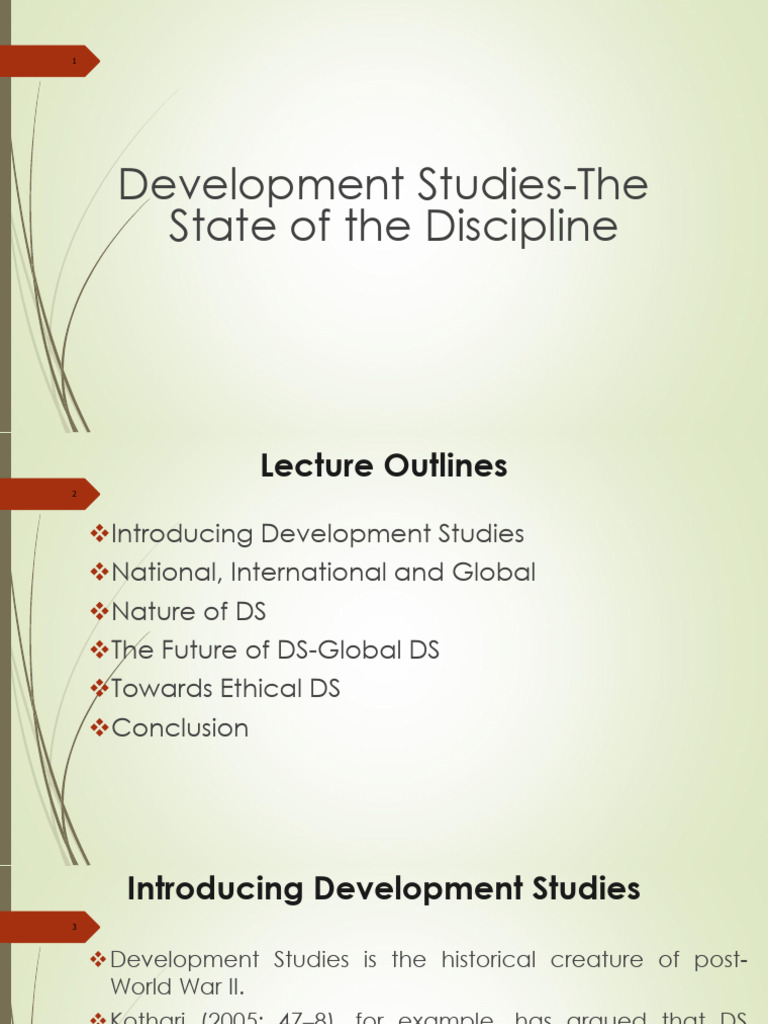 Overview of Development Studies Discipline | PDF | Interdisciplinarity ...