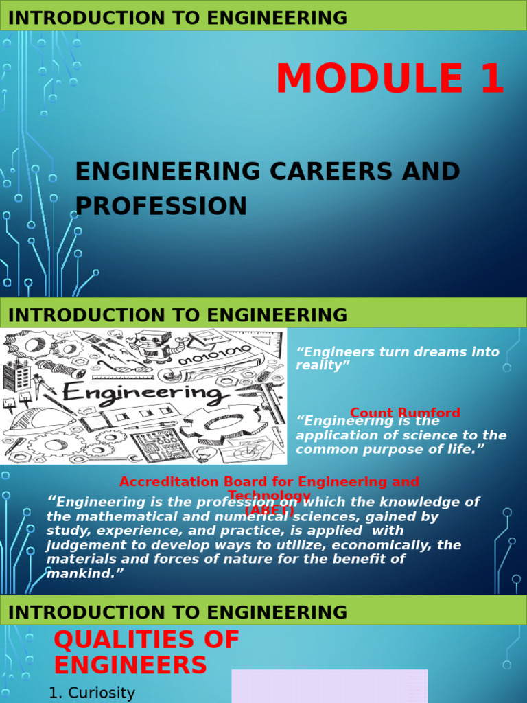 Introduction to Engineering Careers | PDF | Engineering | Engineer