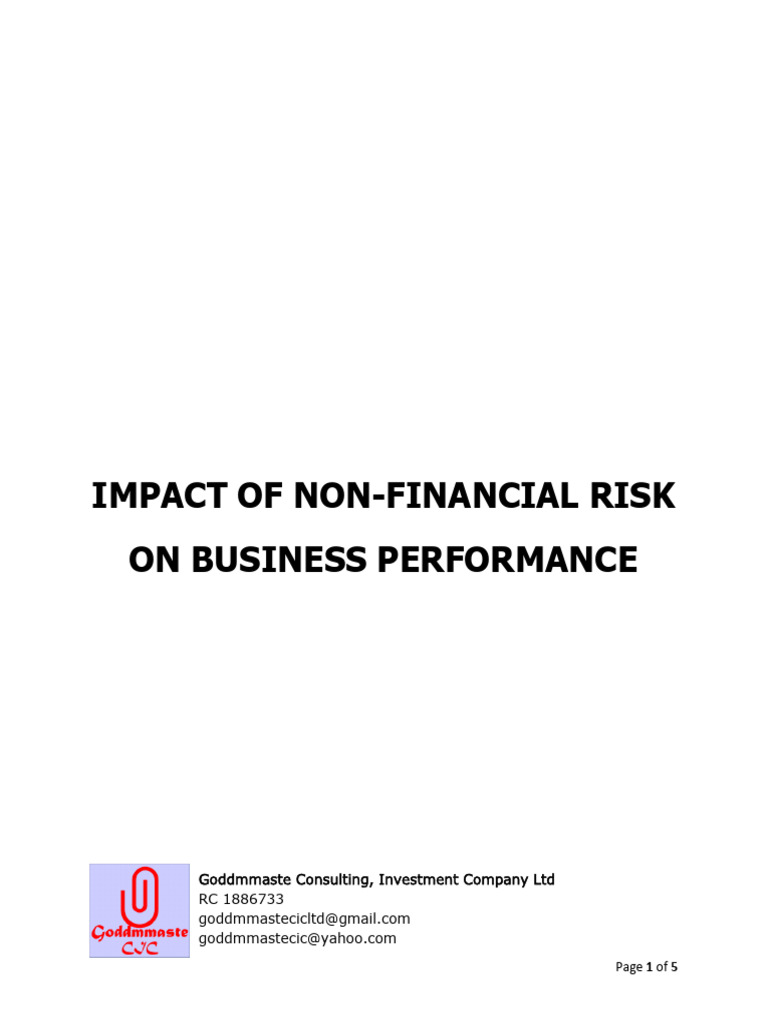 Impact of Non-Financial Risk On Business Performance | PDF | Risk ...