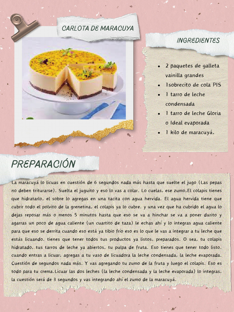 RECETA.CARLOTA (1) | PDF | Alimentos