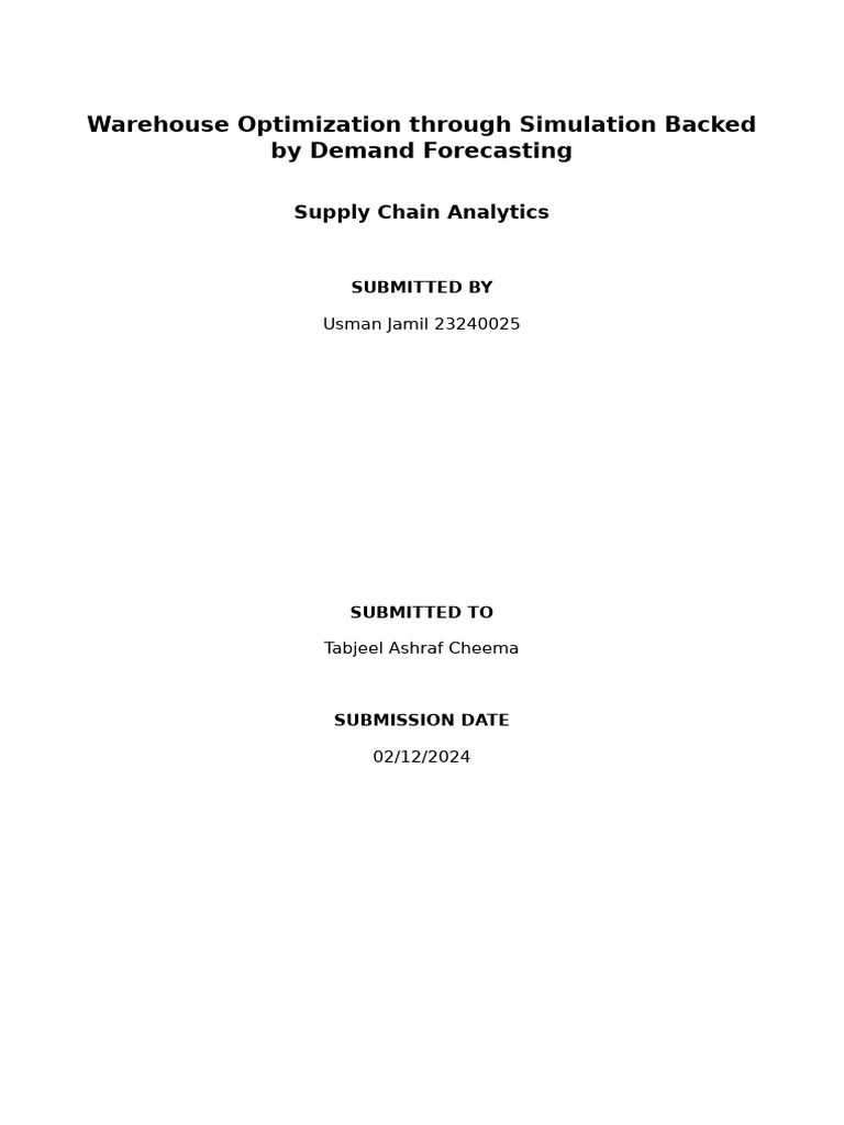 Project Proposal 23240025 | PDF | Simulation | Forecasting
