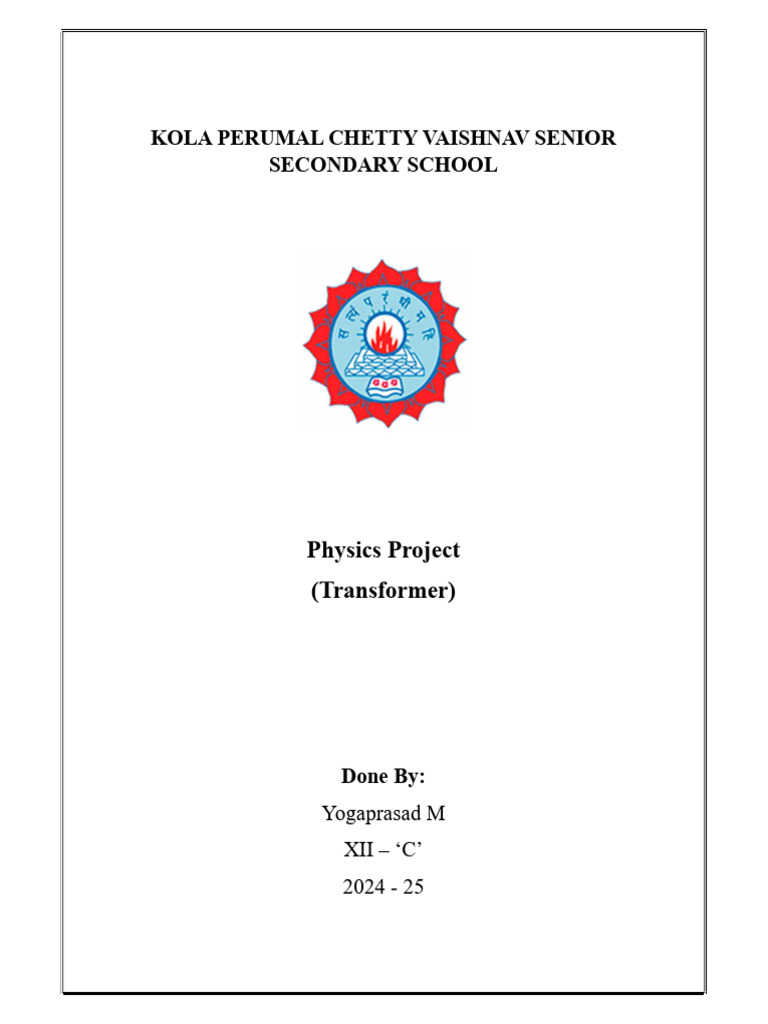 Transformer Physics Project Report | PDF | Transformer | Inductor