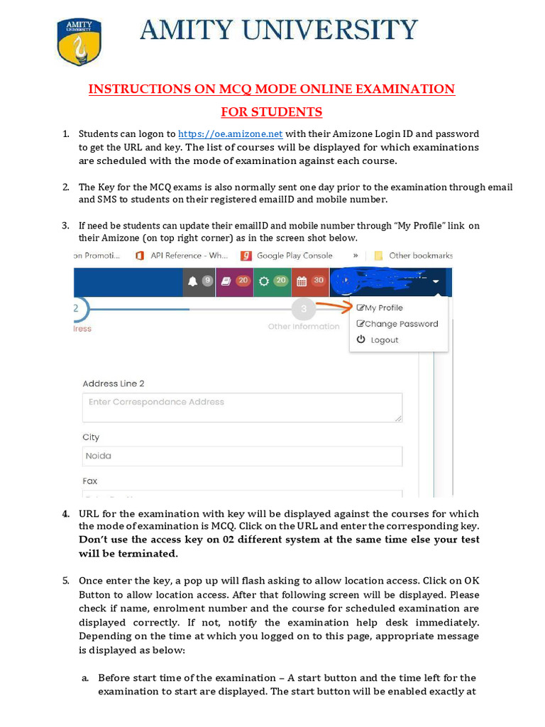 Instructions For MCQ Based Examination AGBS-1 | PDF | Multiple Choice ...