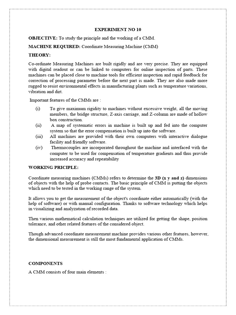Exp No 10 CMM | PDF