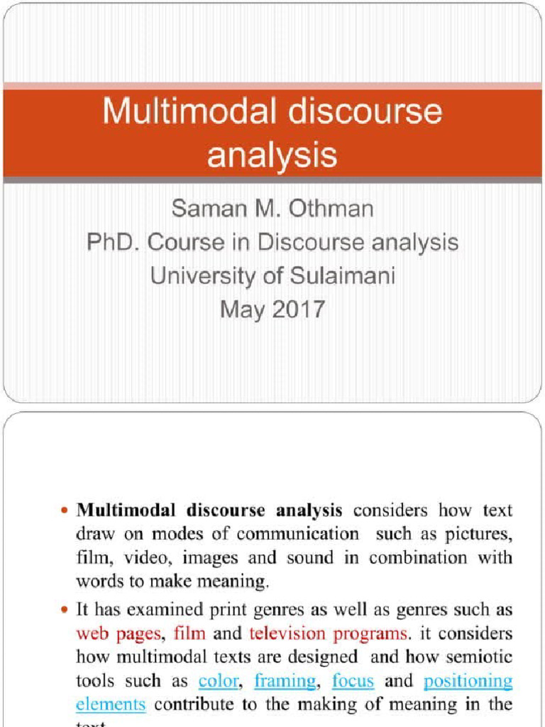 Multimodal discourse analysis pdf