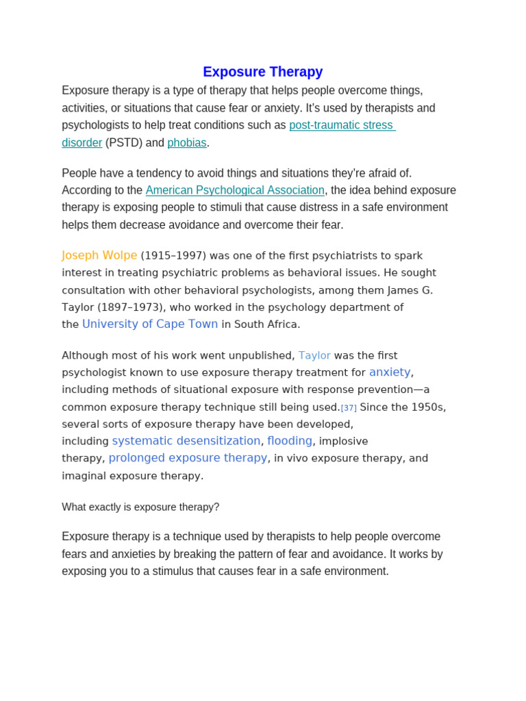 Notes Behavior Therapy Techniques | PDF | Psychotherapy | Psychological ...