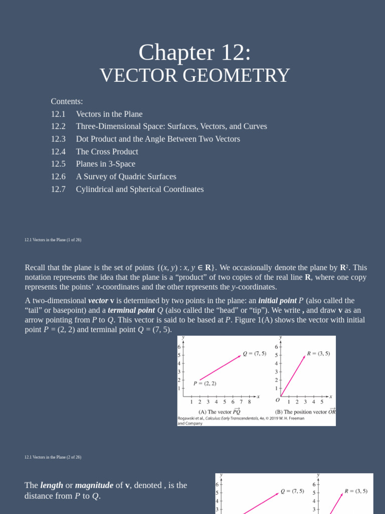 Vector Geometry Basics and Operations | PDF | Cartesian Coordinate ...